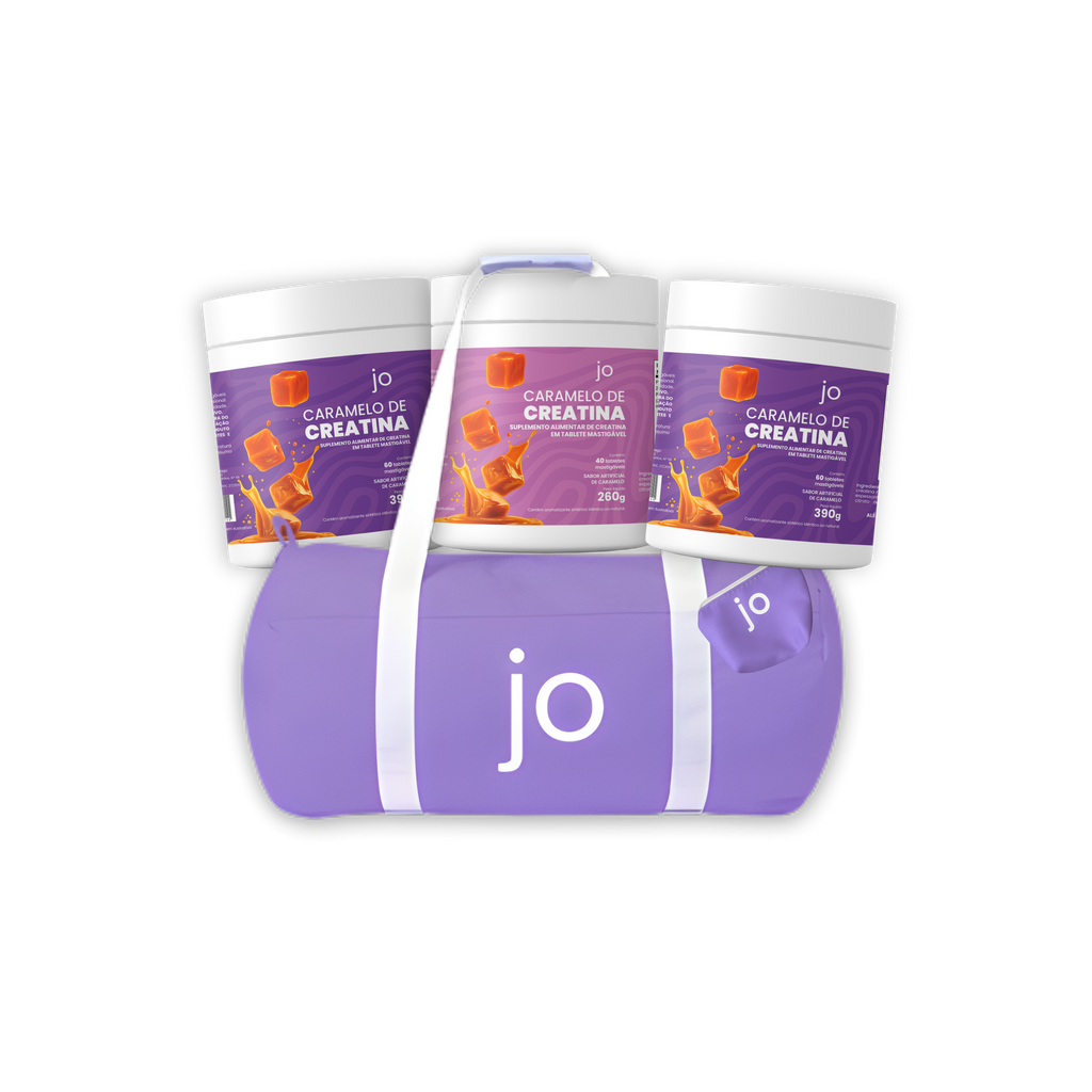 LEVE 3 POTES JO CREATINA E GANHE UMA BOLSA + PORTA DOSE