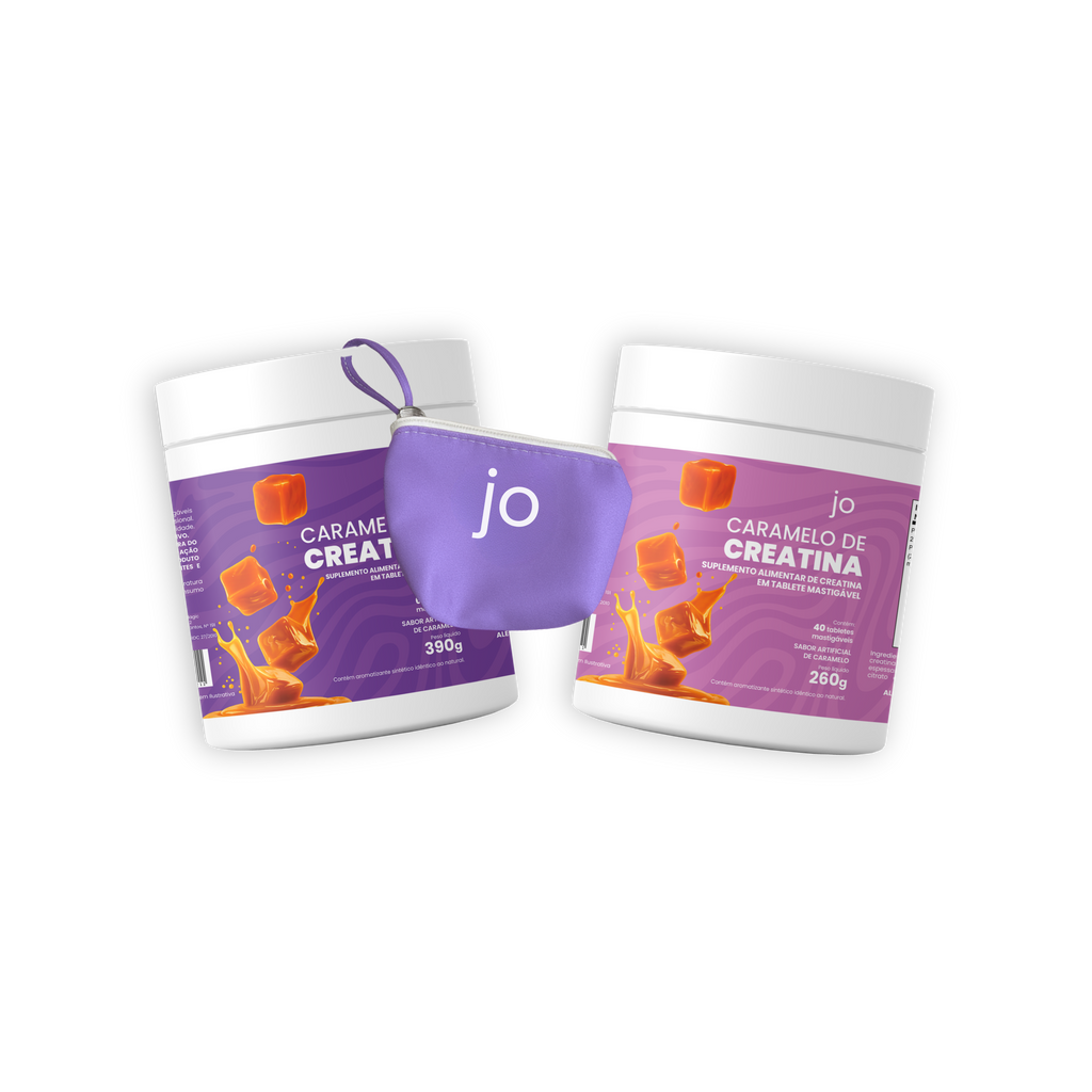 LEVE 2 POTES JO CREATINA E GANHE UM PORTA DOSE (PRETO OU LILÁS)